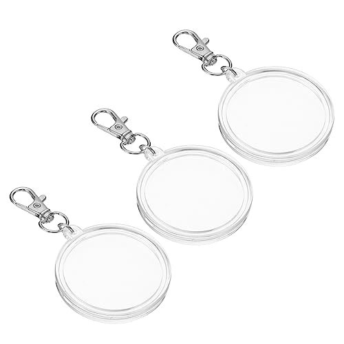 PATIKIL Plastik Münze Halter Schlüsselkette 3 Pack Runde Münze Kasten mit Schlüsselring Schnalle Medaille Halter für Münzen Schmuck Silber von PATIKIL