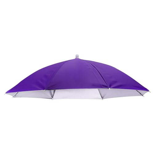PATIKIL Regenschirm Hut 27" Freihändig Angeln Regenschirm Hut Elastisch Stirnband Faltbar Sonne Regen Kappe für Camping Gartenarbeit Wandern Landwirtschaft Strand Lila von PATIKIL