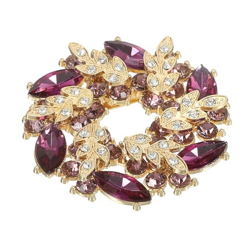 PATIKIL Rhinestone Blumen Brosche, Große Kristall Kranz Anstecknadel Für Frauen Hochzeit Party Geburtstag Tanz Bankett Kleidung Hut Tasche Deko, Lila von PATIKIL