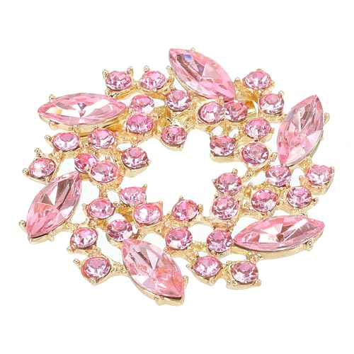 PATIKIL Rhinestone Blumen Brosche Großer Kristall Kranz Anstecknadel Für Frauen Hochzeit Party Geburtstag Tanz Bankett Kleidung Hut Tasche Deko Pink von PATIKIL