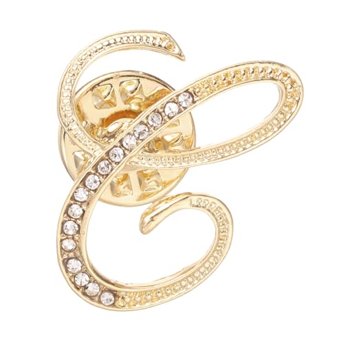 PATIKIL Rhinestone Buchstaben Anstecknadeln Initialen Alphabet Kragen Nadeln Buchstaben Broschen Für Frauen Männer Hemd Kleider Anzüge Mantel Kragen Goldton Buchstabe C von PATIKIL