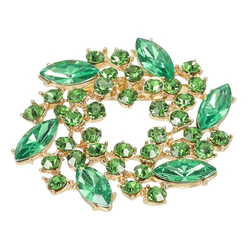 PATIKIL Rhinestone Flower Brooch Pin Große Kristall Kranz Anstecknadel Für Frauen Hochzeit Party Geburtstag Tanz Bankett Kleidung Hut Tasche Dekoration Grün von PATIKIL