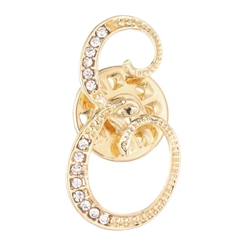 PATIKIL Rhinestone Letter Reversnadeln Initial Alphabet Kragen Nadeln Letter Broschen Für Frauen Männer Hemd Kleider Anzüge Mantel Kragen Goldton Letter E von PATIKIL