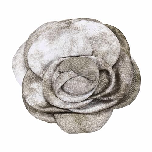 PATIKIL Rose Flower Brooch, Elegante Florale Brosche Zarter Satinstoff Kamelien Corsage Reversnadel Für Frauen Hochzeitsfeier Tanzgeschenk Kleidung Anzug Kleid Hut Accessoires, Braun von PATIKIL