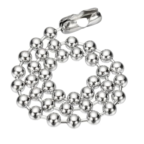 PATIKIL Silberfarbene Perlenkette, Titanstahl 8mm Perlenkette Y2K Punk Halskette für Frauen und Männer Schmuckgeschenk, Länge 19,69 Zoll PATIKIL Silberfarbene Perlenkette, Titanstahl 8mm Perlenkette Y2K Punk Halskette für Frauen und Männer Schmuckgeschenk, Länge 19,69 Zoll von PATIKIL