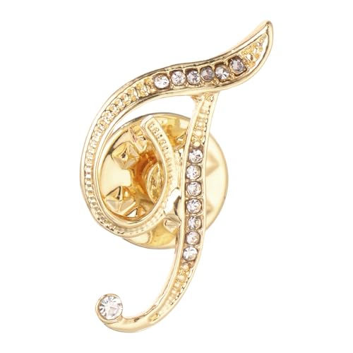 PATIKIL Strass Buchstaben Anstecknadeln Initialen Alphabet Kragen Nadeln Buchstaben Broschen Für Frauen Männer Hemd Kleider Anzüge Mantel Kragen Goldton Buchstabe T von PATIKIL