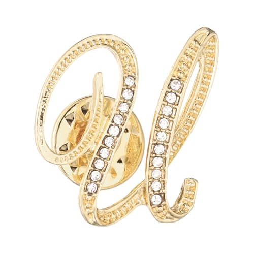 PATIKIL Strass Buchstaben Anstecknadeln Initialen Alphabet Kragen Nadeln Buchstaben Broschen Für Frauen Männer Hemd Kleider Anzüge Mantel Kragen Goldton Buchstabe U von PATIKIL