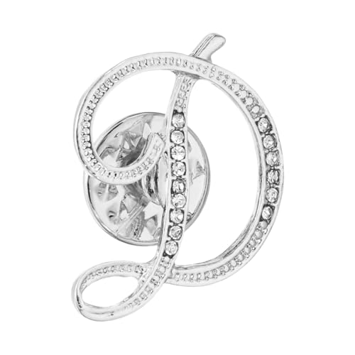 PATIKIL Strass Buchstaben Reversnadeln Initialen Alphabet Kragen Nadeln Buchstaben Broschen Nadeln Für Frauen Männer Hemd Kleider Anzüge Mantel Kragen Silberfarben Buchstabe D von PATIKIL