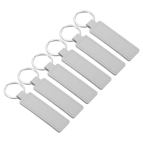 PATIKIL Sublimierung Schlüsselanhänger Rohlinge 6Stk PU Leder Schlüsselkette Leere Schlüsselanhänger mit Ringe für Heimwerker Handwerk Auto Heim Schlüssel Grau PATIKIL Sublimierung Schlüsselanhänger Rohlinge 6Stk PU Leder Schlüsselkette Leere Schlüsselanhänger mit Ringe für Heimwerker Handwerk Auto Heim Schlüssel Grau von PATIKIL