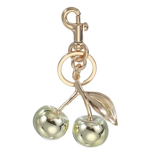 PATIKIL Süßer Kirsch Schlüsselanhänger Damen, Glänze Harz Kirsche Anhänger Gold mit Metall Schlüsselringe Gold, Schlüssel Anhänger Kirschen Charm für Taschen Autoschlüssel Rucksack von PATIKIL