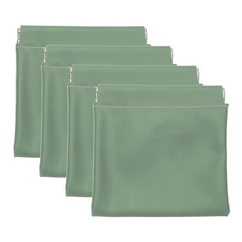 PATIKIL Taschen Kosmetik Tasche 4stk 5x5 Wasserdicht Mini PU Leder Schminke Tasche für Frauen Reise Kulturtasche Münz Beutel Kein Reißverschluss Selbstschließend Grün von PATIKIL