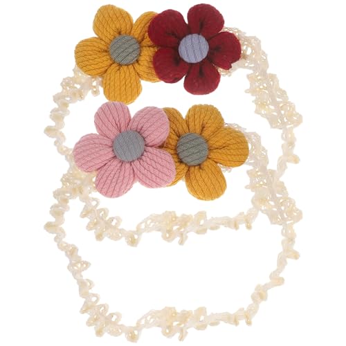 PATKAW 2 Stück Blumen-Stirnbänder Für Babys Blumenkrone Für Kleinkinder Elastische Haarbänder Für Neugeborene Kinder Haar-Accessoires Von 0–6 Jahren von PATKAW