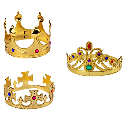 PATKAW 3 Stücke König Königin Krone Set König Krone Tiara Antike Königliche König Krone Für Männer Barock Königin Krone Hochzeit Geburtstag Party Favor Geschenke von PATKAW