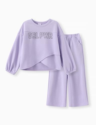 PATPAT Bekleidungssets Mädchen, Langarm T-Shirt Mädchen & Hosen Mädchen, Top Mädchen, Mädchen Kleidung, Activewear für Mädchen, Kinderkleidung Mädchen, Sport Geschenk für Mädchen 5-14 Jahre152-158cm von PATPAT