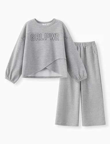 PATPAT Bekleidungssets Mädchen, Langarm T-Shirt Mädchen & Hosen Mädchen, Top Mädchen, Mädchen Kleidung, Activewear für Mädchen, Kinderkleidung Mädchen, Sport Geschenk für Mädchen 5-14 Jahre128-134cm von PATPAT