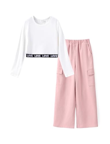 PATPAT Bekleidungssets für Mädchen Camouflage, Coole Sachen für Teenager Mädchen, Bauchfreie Oberteile Tshirt Crop Tops Hosen Haremshose, Mädchen Kleidung Jogginganzug Kinder,10-11 Jahre 140-146cm von PATPAT