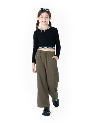 PATPAT Bekleidungssets für Mädchen Camouflage, Coole Sachen für Teenager Mädchen, Bauchfreie Oberteile Tshirt Crop Tops Hosen Haremshose, Mädchen Kleidung Jogginganzug Kinder,7-8 Jahre 122-128cm von PATPAT