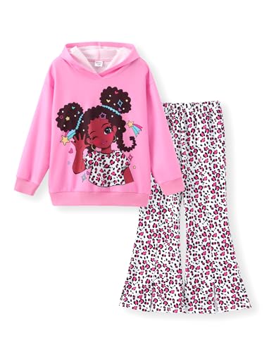 PATPAT Bekleidungssets für Mädchen - Kapuzenpullover, Schlaghose, Haremshose - Kinderkleidung mit Langen Ärmeln - Activewear und Hip Hop Outfits 10-11 Jahre 140-146cm von PATPAT