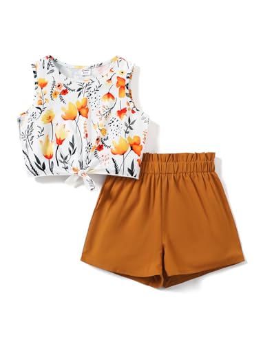 PATPAT Bekleidungssets für Mädchen Sommer, Kurze Hose|Shorts Mädchen T-Shirt Tops Mädchen Set, Sporthose Activewear Freizeit - Perfekt für Teenager Kinder Geburtstage Geschenk Strandpartys 3-12Jahre von PATPAT