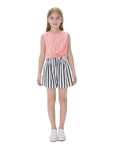 PATPAT Bekleidungssets für Mädchen Sommer, Kurze Hose|Shorts Mädchen T-Shirt Tops Mädchen Set, Sporthose Activewear Freizeit - Perfekt für Teenager Kinder Geburtstage Geschenk Strandpartys 3-12Jahre von PATPAT