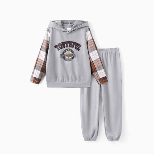 PATPAT Boys Bekleidungssets für Jungen Splice + Print, Hosen & Tops & Kapuzenpullover Kinder Jungen, Kinder Kleidung, Boys Outfits, Kinder Hose, Frühjahr & Herbst Geschenke 8-9 Jahre 128-134 cm von PATPAT