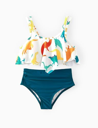 PATPAT Badebekleidung für Mädchen Bikini Set, Zweiteilig Hawai Tropisch Strandbikini & Badehose, Kinder Bikinislip, Familien Outfit von PATPAT