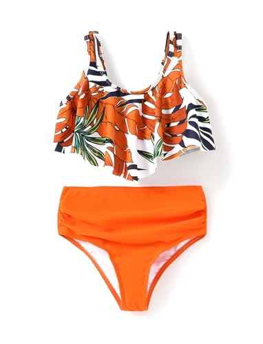 PATPAT Badebekleidung für Mädchen Bikini Set, Zweiteilig Hawai Tropisch Strandbikini & Badehose, Kinder Bikinislip, Familien Outfit von PATPAT