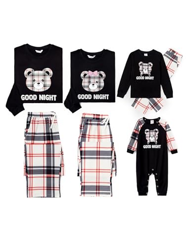 PATPAT Familien Outfit Pyjama Set, Schlafanzug Mutter Tochter Outfit, Mommy and Me Outfits, Family Outfit, Family Matching Outfits, Haustier-Kopftuch, Khaki, DamenS von PATPAT