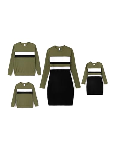 PATPAT Familien Outfit Set Langarm Herbst, Partnerlook Mutter Tochter Kleid Mutter Kind Kleider Mama Tochter Kleidung,einschließlich Partner Tshirt, einzigartigem Design, Armeegrün, Mädchen: 4-5 Jahre PATPAT Familien Outfit Set Langarm Herbst, Partnerlook Mutter Tochter Kleid Mutter Kind Kleider Mama Tochter Kleidung,einschließlich Partner Tshirt, einzigartigem Design, Armeegrün, Mädchen: 4-5 Jahre von PATPAT
