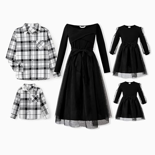 PATPAT Familien Outfit Set Langarm - Partnerlook Mutter Tochter Kleid,Mama Kind Kleider Prinzessin Festlich,Eltern Kind Outfit,Family Matching Passende Outfits,Herbst & Frühling-Mädchen:8-9 Jahre PATPAT Familien Outfit Set Langarm - Partnerlook Mutter Tochter Kleid,Mama Kind Kleider Prinzessin Festlich,Eltern Kind Outfit,Family Matching Passende Outfits,Herbst & Frühling-Mädchen:8-9 Jahre von PATPAT