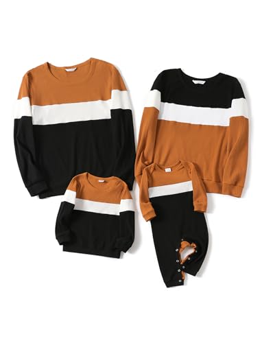PATPAT Familien Outfit Set Langearm Sweatshirt/Pullover - Mutter Tochter Kleidung Partnerlook - Oberteile/Tops/Strampler, Family Matching Outfits, Weich Bequem, Herbst/Winter Baby-12-18 Monate von PATPAT