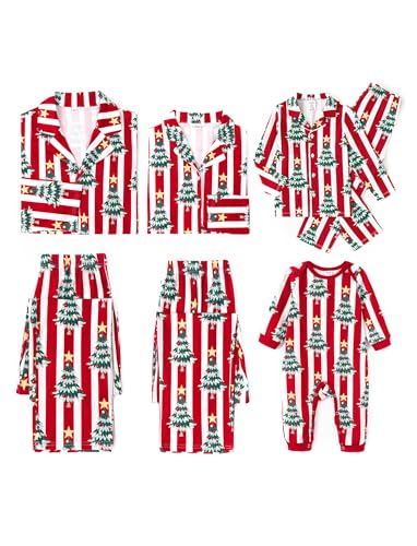 PATPAT Familienoutfits - Familienpyjama-Set mit Weihnachtsmuster, Langarmshirt und Hose, Geeignet für Vater Mutter Tochter Sohn Haustier, Pyjama Damen, Schlafanzüge für Herren, Haustier-Kopftücher 2 von PATPAT