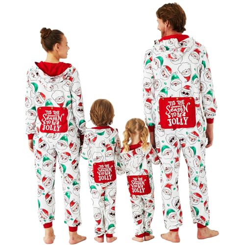 PATPAT Familienoutfits - Pyjama-Set mit Kapuze, Weihnachten, langärmliges Oberteil und Hose, Geeignet für Vater Mutter Tochter Sohn Haustier, Pyjama Damen, Schlafanzüge für Herren, Hundekostüm 5 von PATPAT