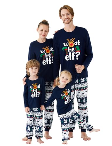 PATPAT Familienoutfits - Pyjama-Set mit weihnachtlichen Elementen, Langarmshirt und Hose, Geeignet für Vater Mutter Tochter Sohn Haustier, Pyjama Damen, Schlafanzüge für Herren, Hundekostüm 126 von PATPAT