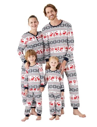PATPAT Family Christmas Pjs Matching Sets Rentier and Snowflake Patterned Sleepwear Xmas PJS Set for Couples and Kids, blauweiß, 68 PATPAT Family Christmas Pjs Matching Sets Rentier and Snowflake Patterned Sleepwear Xmas PJS Set for Couples and Kids, blauweiß, 68 von PATPAT