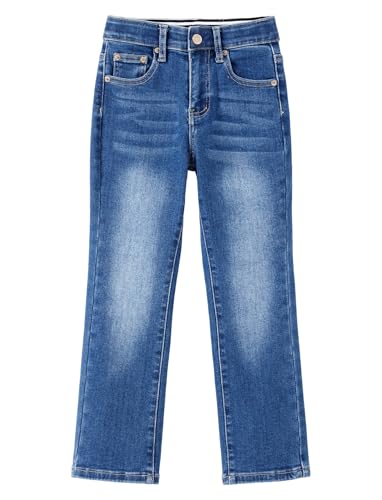 PATPAT Jeans Mädchen Kinder Jeanshosen Ultraflexible Stretch Regular Essentials Fit Straight Leg Jeans mit 5 Taschen für Schüler Schul Outfits Jahreszeitliche Jeans Hosen für Mädchen 13-14 J. 158-164 von PATPAT