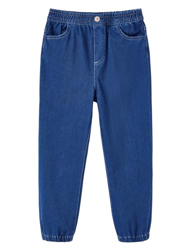 PATPAT Jeans Jungen Baggy Jeanshosen Kinder Ultraflexible Elastischer Bund und Hosenbeine mit Taschen Schüler Schul Outfits Jahreszeitliche Sweatpants Jogger Jeans Hosen für Jungen 7-8 J. 122-128 von PATPAT