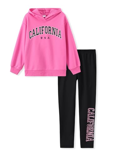 PATPAT Jogginganzug für Mädchen - Activewear Set Mit Kapuzenpullover und Sportleggings Lang | Trainingsanzug Kinder, Weihnachtsgeschenke 5-14 Jahre 110-164 cm von PATPAT