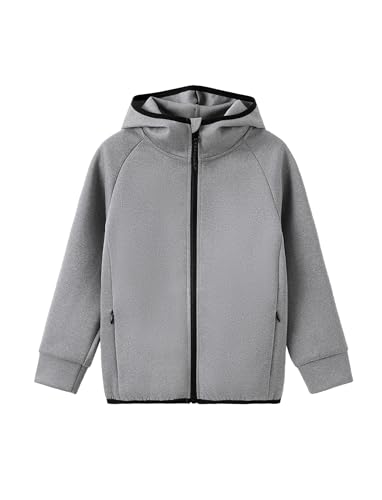 PATPAT Jungen Kapuzenpullover mit Reißverschluss 6-12 Jahre Leichter Herbst Winter Hoodie Atmungsaktiv Weich,Grau,8-9 Jahre von PATPAT