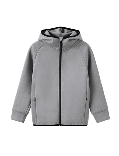 PATPAT Jungen Kapuzenpullover mit Reißverschluss 6-12 Jahre Leichter Herbst Winter Hoodie Atmungsaktiv Weich,Grau,9-10 Jahre von PATPAT