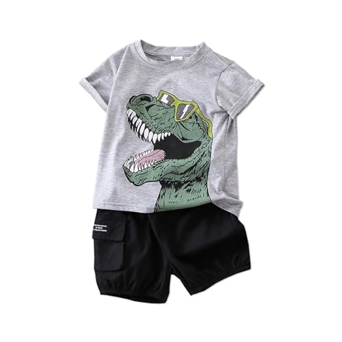 PATPAT Boys Bekleidungssets Für Jungen Kleidung, Kurzarm Dinosaurier T-shirts Und Shorts Für Jungen, Cargo Hosen Jungen Set, Alltag Sommer Kleider Geschenk, 18 Monate – 6 Jahre Kinder von PATPAT