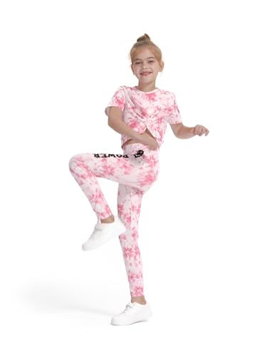 PATPAT Mädchen Bekleidungssets Batik Sommer, Geschenk Einschulung Schulanfang, Kurzarm T-Shirt und Lange Hosen Mädchen Kinder Kleidung, Sport Freizeit Komfort Kinderkleider Sportanzug 5-12 Jahre von PATPAT