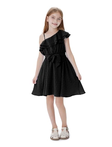 PATPAT Mädchen Eine-Schulter Kleid - Festliches Blumenmädchenkleid für Hochzeit, Fotoshooting und Urlaub - A-Linien Prinzessin Sommerkleid mit verstellbarem Gürtel und Schöne Asymmetrischen Ärmel PATPAT Mädchen Eine-Schulter Kleid - Festliches Blumenmädchenkleid für Hochzeit, Fotoshooting und Urlaub - A-Linien Prinzessin Sommerkleid mit verstellbarem Gürtel und Schöne Asymmetrischen Ärmel von PATPAT