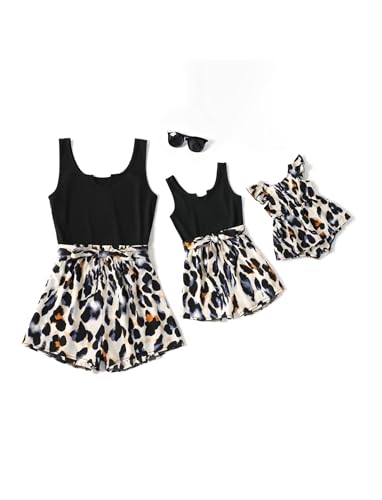 PATPAT Mutter Tochter Jumpsuit Set – Matching Sommer Outfit für Mama, Tochter & Baby, Familien Outfit Sommer, Bequemer Einteiler für Mutter & Tochter, Perfekt für Urlaub, Fotoshooting, Freizeit von PATPAT