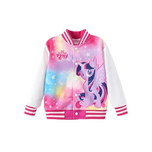 PATPAT My Little Pony Bomberjacke Kleine Mädchen Batik Langarm Baseball Jacke MLP Schule Geschenke Herbst Winter Sweatjacke Süße Mode Einhorn Mantel Cartoon Kleidung für Kinder 2-6 Jahre 83-116 von PATPAT