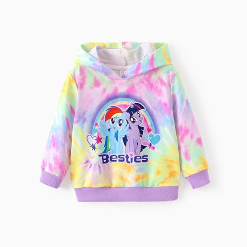 PATPAT My Little Pony Hoodie Kleine Mädchen Kapuzenpullover Batik Langarm Sweatshirt Pullover Kapuziertes Weihnachten Geschenke Herbst Winter Süße Mode Kleidung Hoodies für Kinder 2-6 Jahre 90-116 von PATPAT
