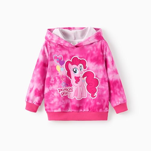PATPAT My Little Pony Hoodie Kleine Mädchen Kapuzenpullover Batik Rosa Langarm Sweatshirt Pullover Weihnachten Geschenke Herbst Winter Süße Mode Kleidung Hoodies für Kinder 2-6 Jahre 90-116 von PATPAT