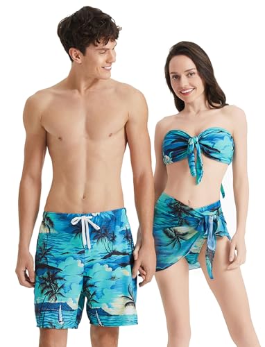 PATPAT Passende Badeanzüge für Paare – zweiteiliges Bikini-Set, Badehose, Sommer, Strand, hawaiianische Badebekleidung, Grüne Handfläche, S PATPAT Passende Badeanzüge für Paare – zweiteiliges Bikini-Set, Badehose, Sommer, Strand, hawaiianische Badebekleidung, Grüne Handfläche, S von PATPAT