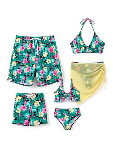 PATPAT Passende Sommer-Badeanzüge, zweiteilige Badeanzüge, tropische Pflanzen, Blumendruck, Badehose, Shorts, Tropisches Blumenmuster, 2 Jahre PATPAT Passende Sommer-Badeanzüge, zweiteilige Badeanzüge, tropische Pflanzen, Blumendruck, Badehose, Shorts, Tropisches Blumenmuster, 2 Jahre von PATPAT