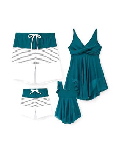 PATPAT Passende Sommer-Bademode, einteiliger Badeanzug, Herren-Badehose, Boardshorts, Mädchen-Badeanzug, Grün Tropisch, 2 Jahre PATPAT Passende Sommer-Bademode, einteiliger Badeanzug, Herren-Badehose, Boardshorts, Mädchen-Badeanzug, Grün Tropisch, 2 Jahre von PATPAT